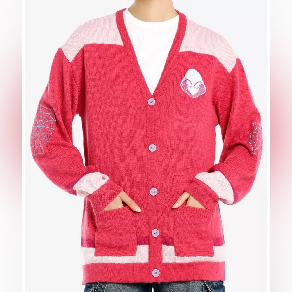 Marvel Spider-Man: Across‎ The Spider-Verse Spider-Gwen Cardigan Hot Topic